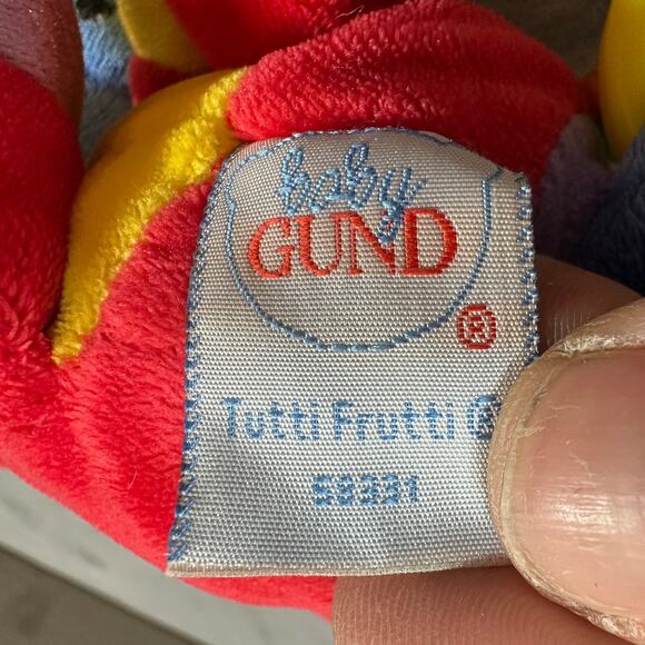 RARE Baby Gund Tutti Frutti 58331 Red Dog Hanging Activity Toy Plush Lovey - Picture 6 of 10
